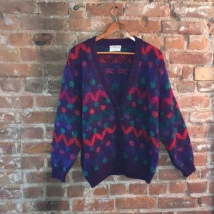 Vintage Wool Purple Cardigan